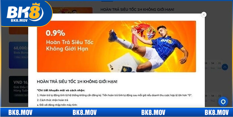 Hoàn tiền mỗi tuần không giới hạn cho các sảnh cược